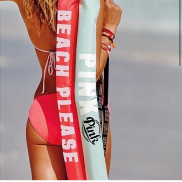 NWT Victoria’s Secret PINK Shoulder Strap Beach Please Drink Cooler Sleeve Bag - Picture 2 of 7